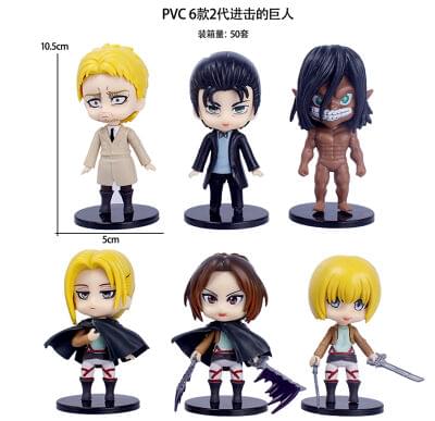 Attack on Titan Anime Action Figure Set of 6