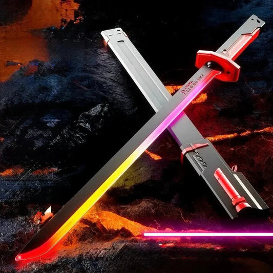 Katana Sparkling Sword Lightsaber Sword – LED Light Blade with Real Sparks & Smoke Effect