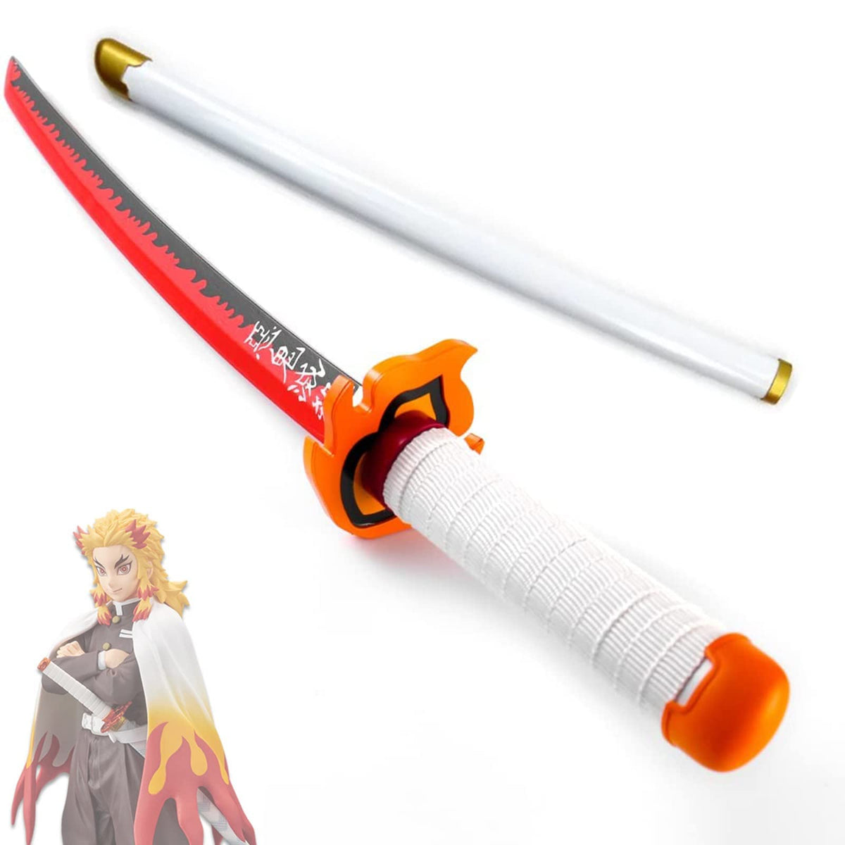 Demon Slayer Rengoku Kyojuro Anime Wooden Practice Katana