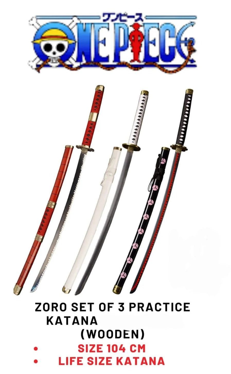 Roronoa Zoro One Piece Practice Swords Katana